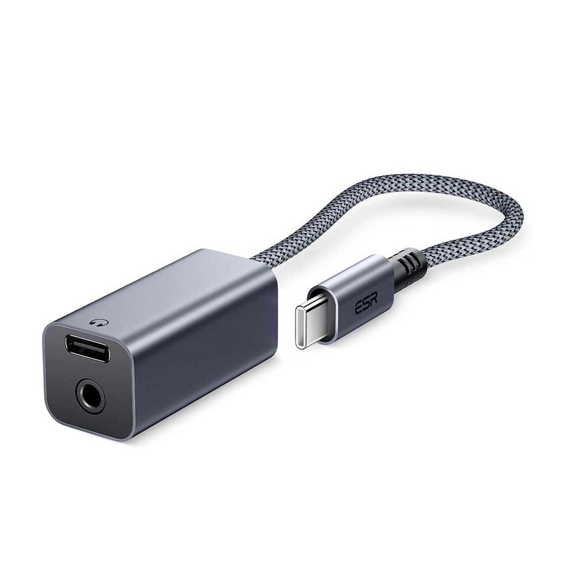 ESR - Adaptador 2-in-1 USB-C Headphone Adapter - Grey