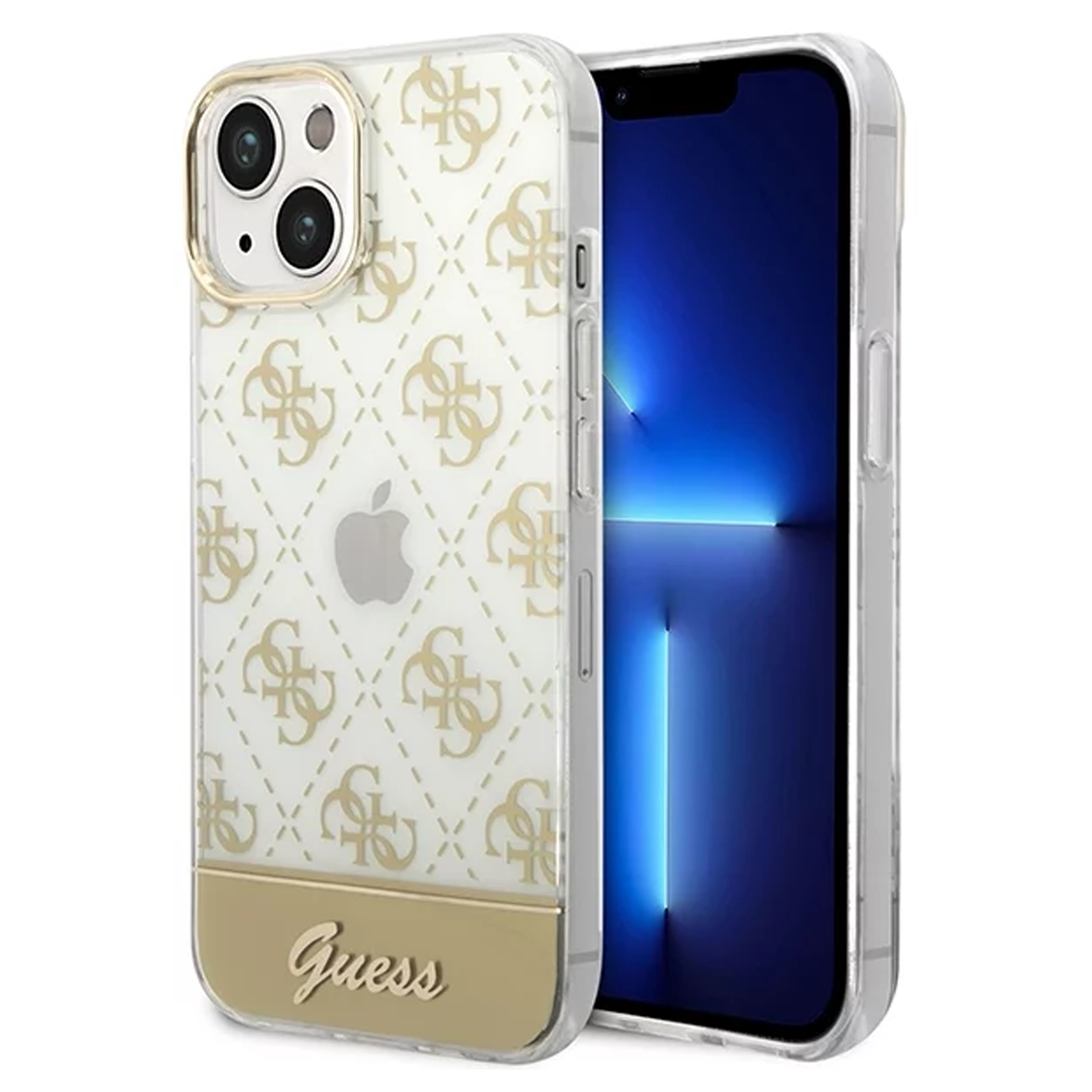 Guess - iPhone 14 - Carcasa HC 4G Electro Script - Gold