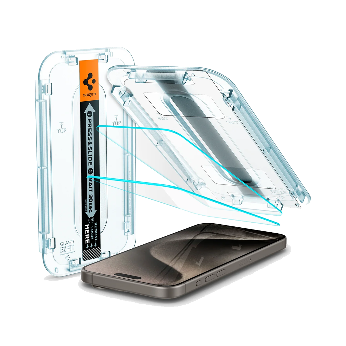 Spigen - iPhone 15 Pro Max - Protector de Pantalla EZ FIT GLAS.tR