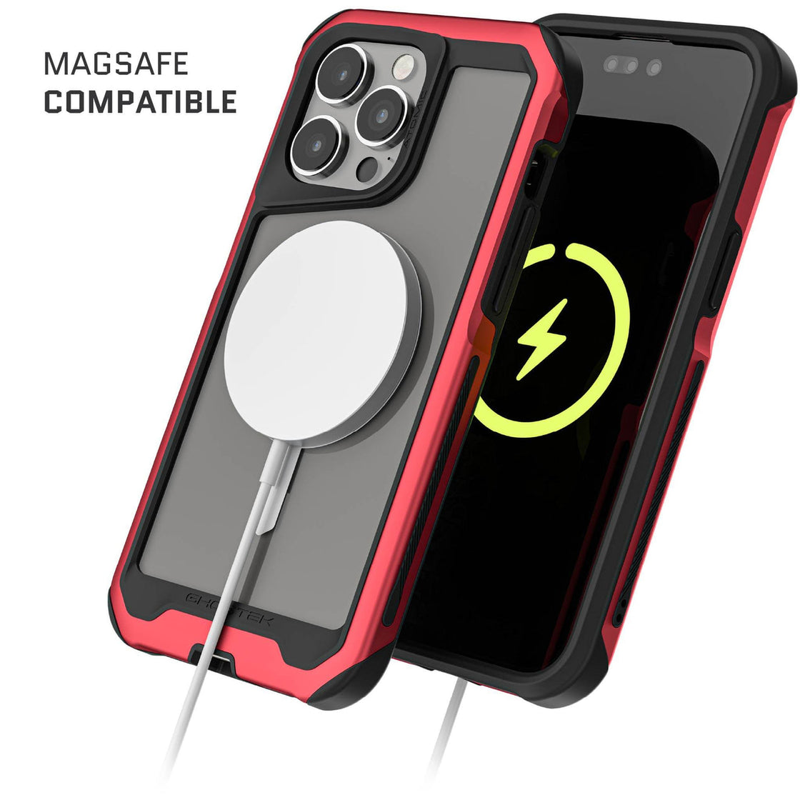 Ghostek - iPhone 15 Pro Max - Carcasa Atomic Slim (4th Gen) MagSafe - Red