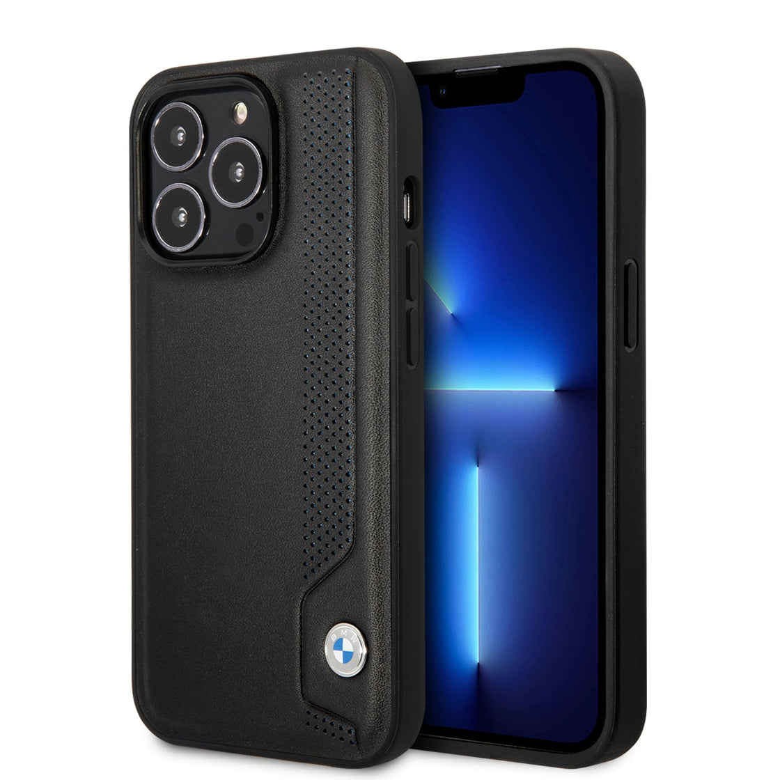 BMW - iPhone 14 Pro - Carcasa Sign Hc Leather Blue Dots - Black