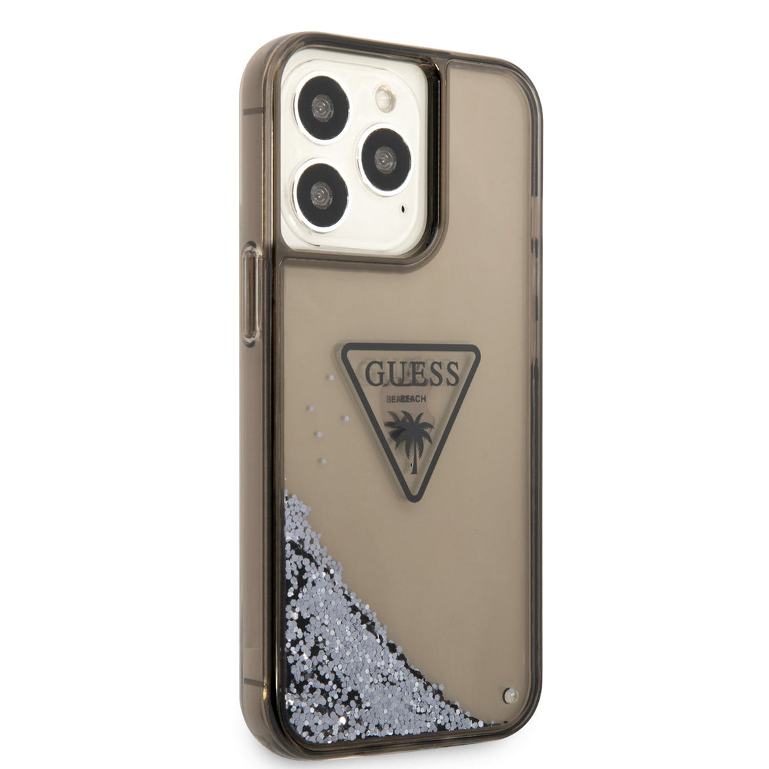 Guess - iPhone 14 Pro Max - Carcasa HC Liquid Glitter Triangle Translucent - Black