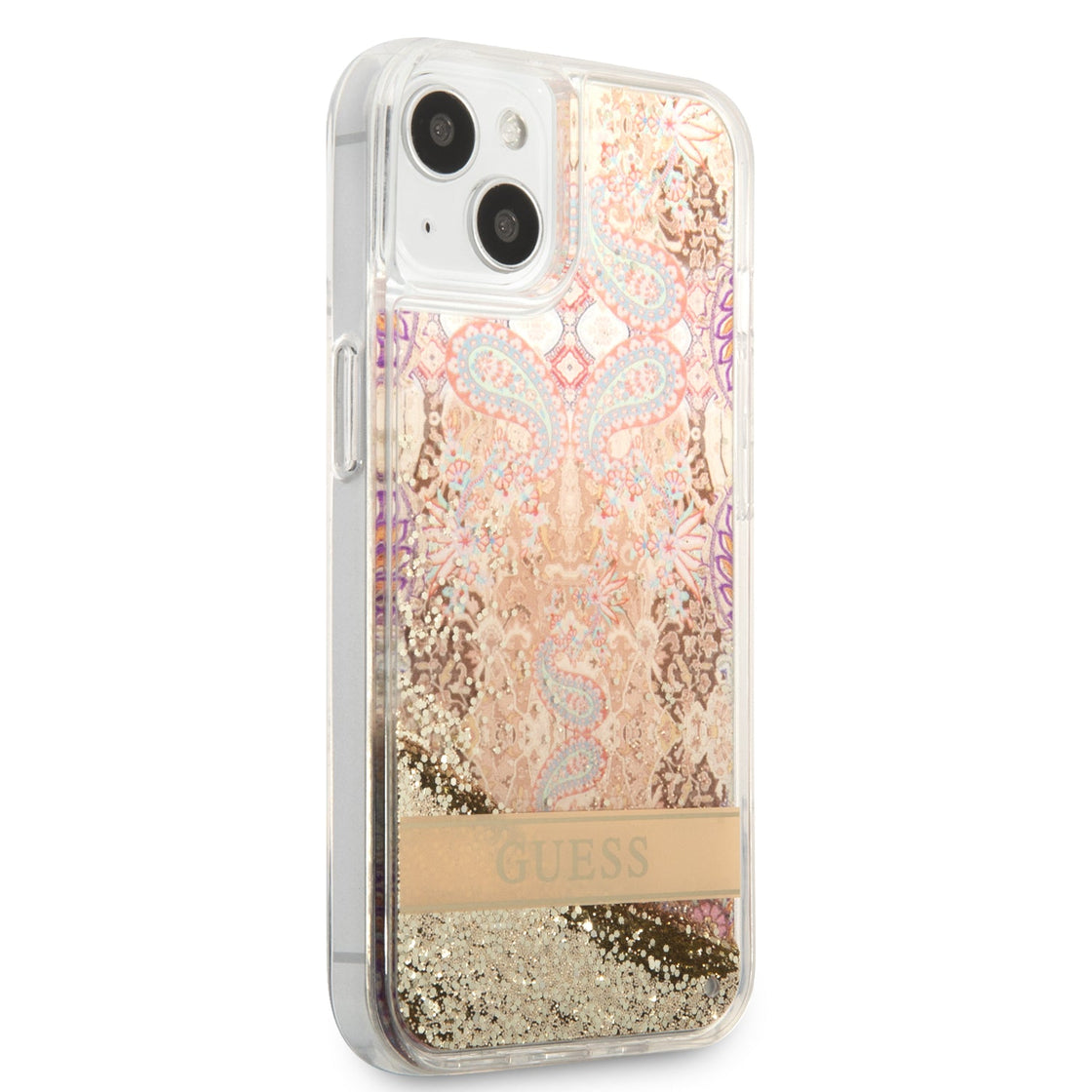 Guess - iPhone 14 Pro - Carcasa HC Liquid Glitter Flower - Gold