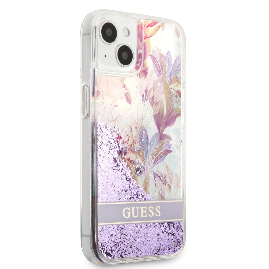 Guess - iPhone 15/14/13 - Carcasa HC Liquid Glitter Flower - Purple