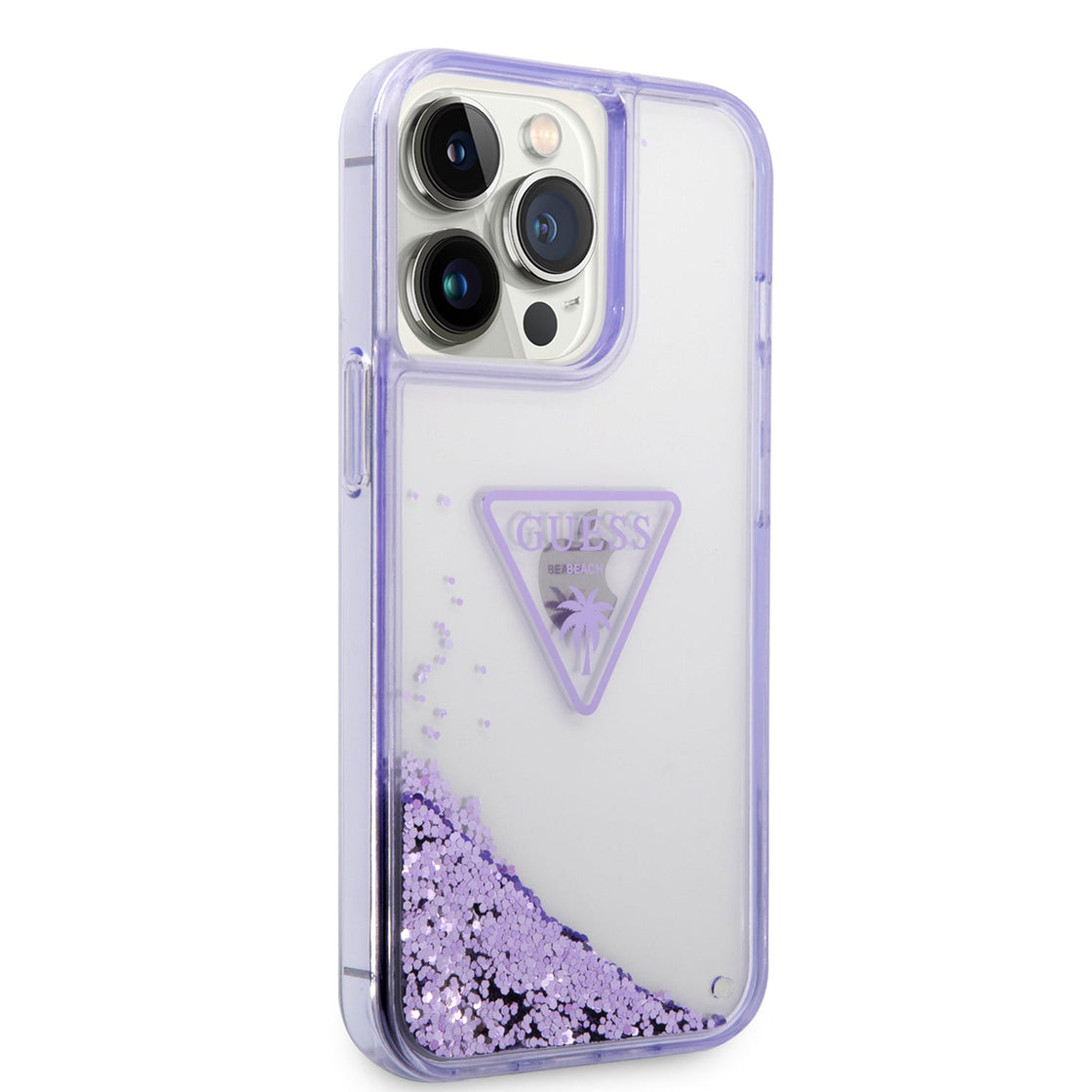 Guess - iPhone 14 Pro - Carcasa HC Liquid Glitter Triangle Translucent - Purple