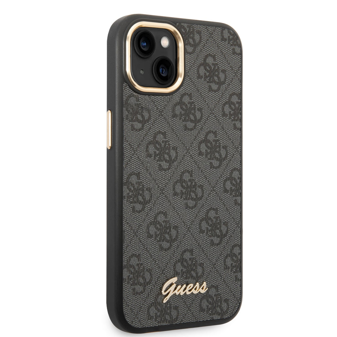 Guess - iPhone 15/14/13 - Carcasa HC PC TPU 4G PU Metal Outline Script - Black