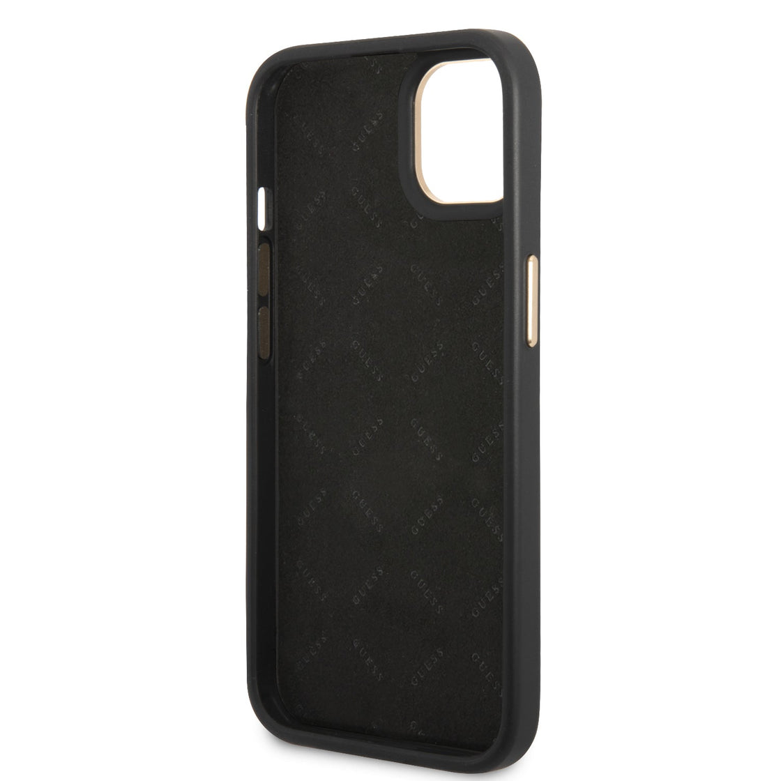 Guess - iPhone 15/14/13 - Carcasa HC PC TPU 4G PU Metal Outline Script - Black