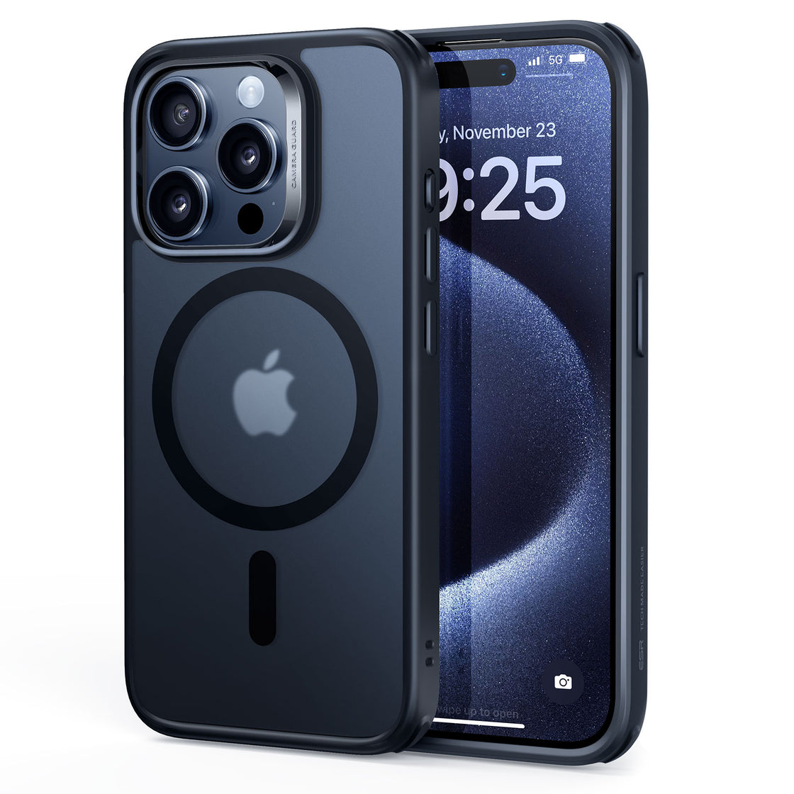 ESR - iPhone 15 Pro Max - Carcasa Classic Hybrid Case (HaloLock) - Frosted Black