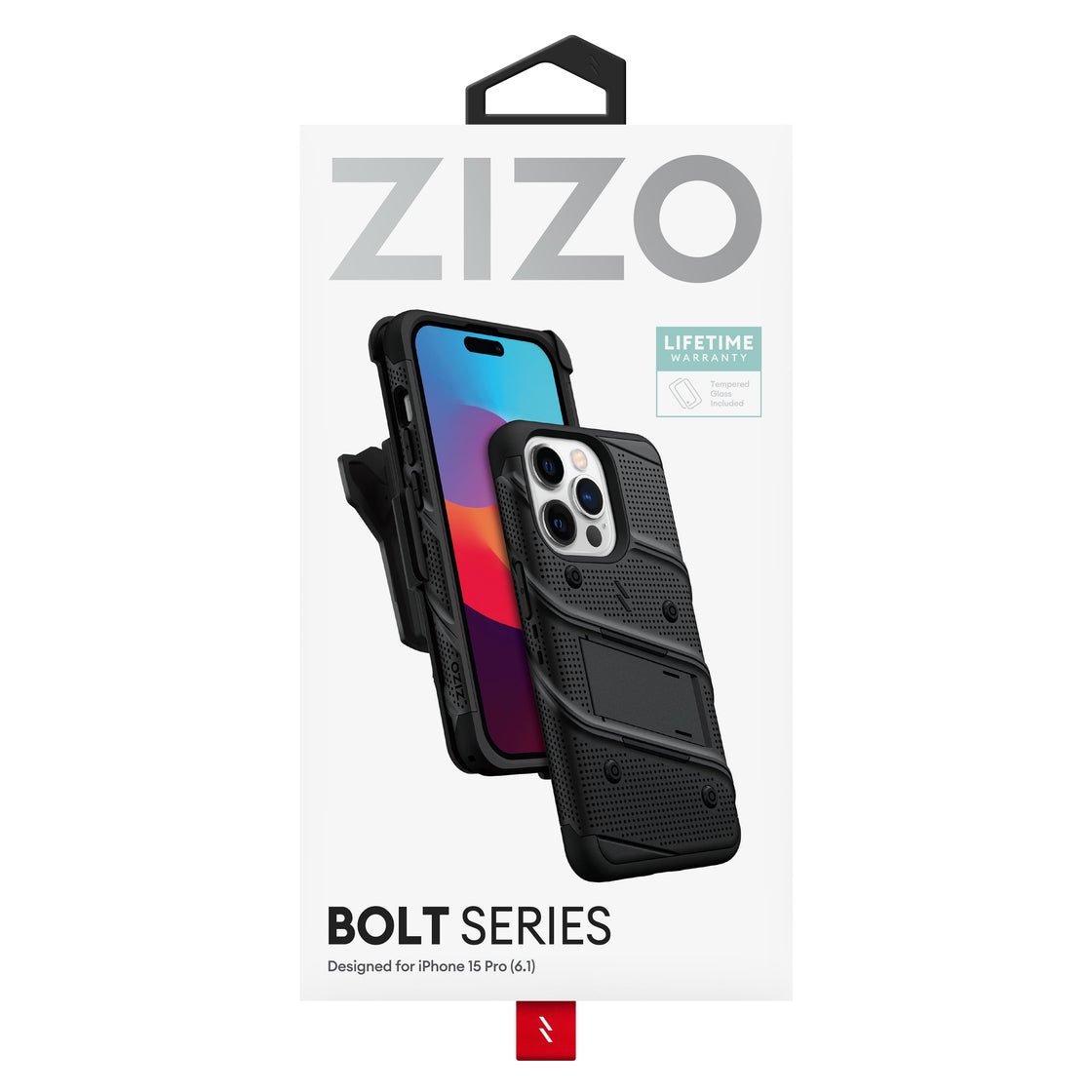 ZIZO - iPhone 15 Pro - Carcasa BOLT Bundle - Black