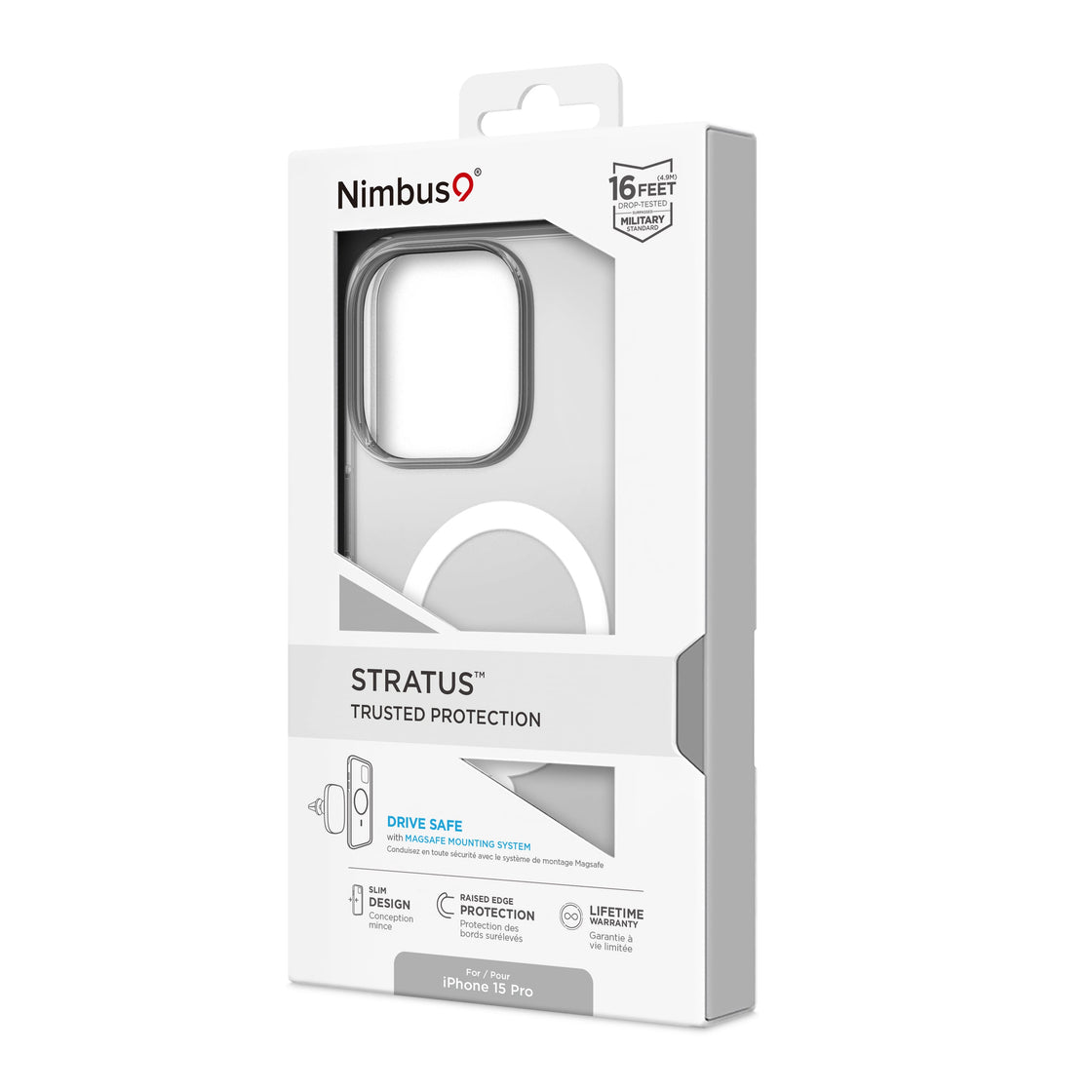 Nimbus9 - iPhone 15 Pro - Carcasa Stratus - Clear