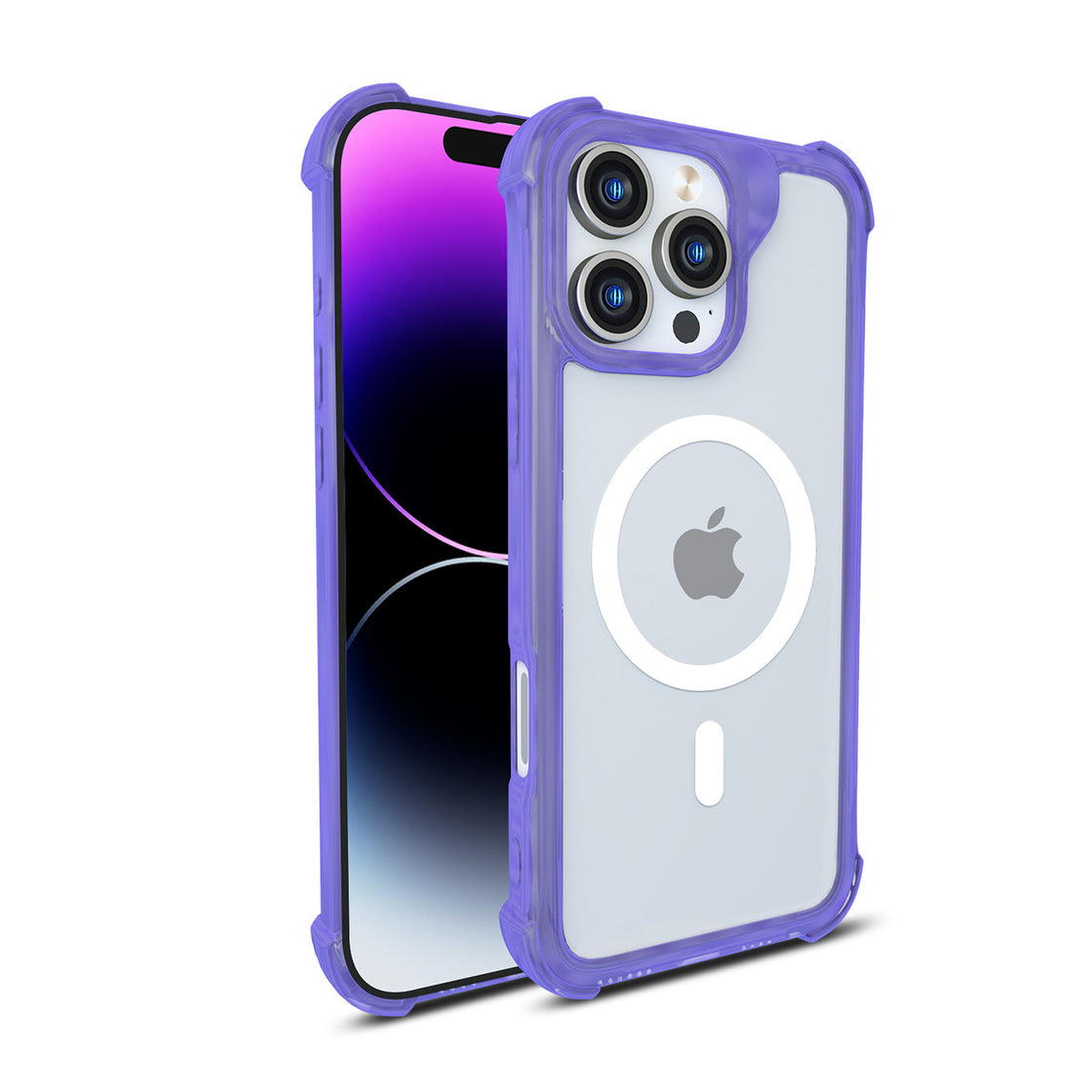 CLICK - iPhone 16 Pro Max- Carcasa Clear Rugged Magsafe - Purple