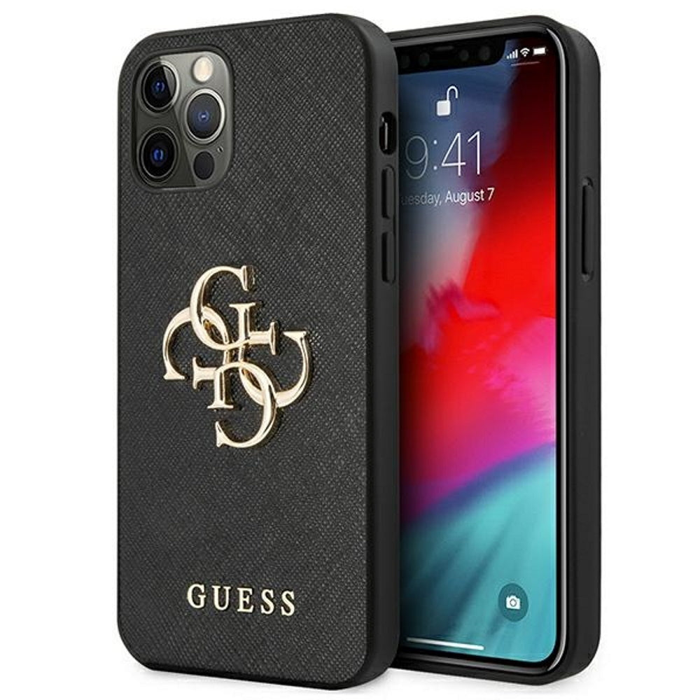 Guess - iPhone 13 - Carcasa Saffiano Big 4G Metal - Black