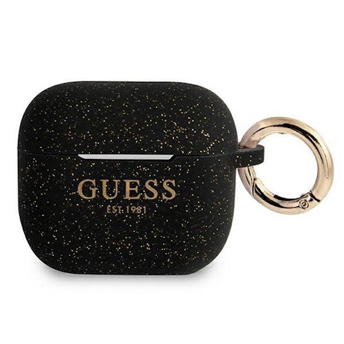 Guess - Airpods 3 - Carcasa SILICONE EST. GLITTER BLACK