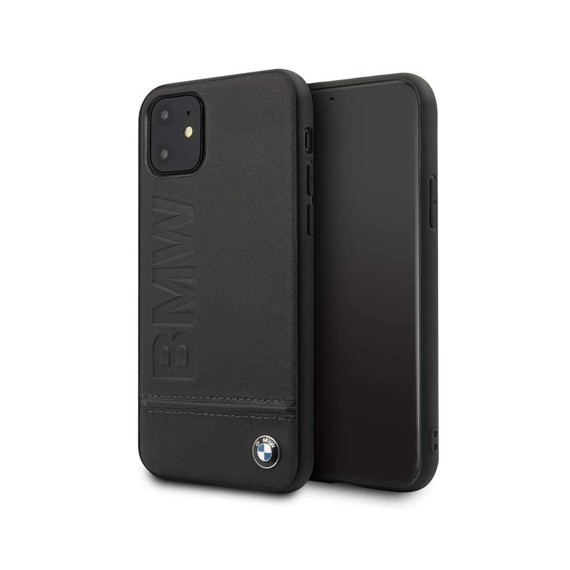 BMW - iPhone 11 - Carcasa Genuine Leather Metal Logo - Black