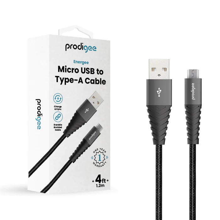 Prodigee - Cable de datos Energee Tipo Micro USB - Negro