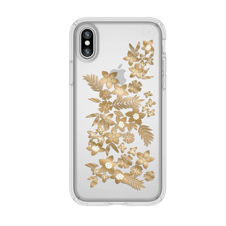 Speck - iPhone X/XS - Carcasa Presidio - Shimmer Floral Yellow/Clear