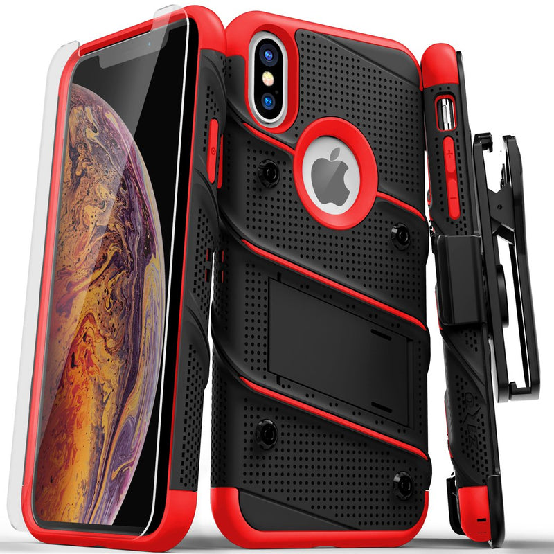 Zizo - iPhone XS Max - Carcasa Bolt - Negro/Rojo