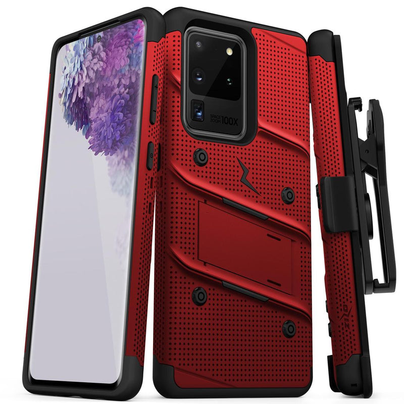 Zizo - Galaxy S20 Ultra - Carcasa Bolt - Rojo/Negro