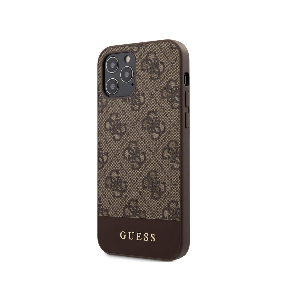 Guess - iPhone 13 Pro - Carcasa HC PC/TPU 4G PU BOTTOM STRIPE BROWN