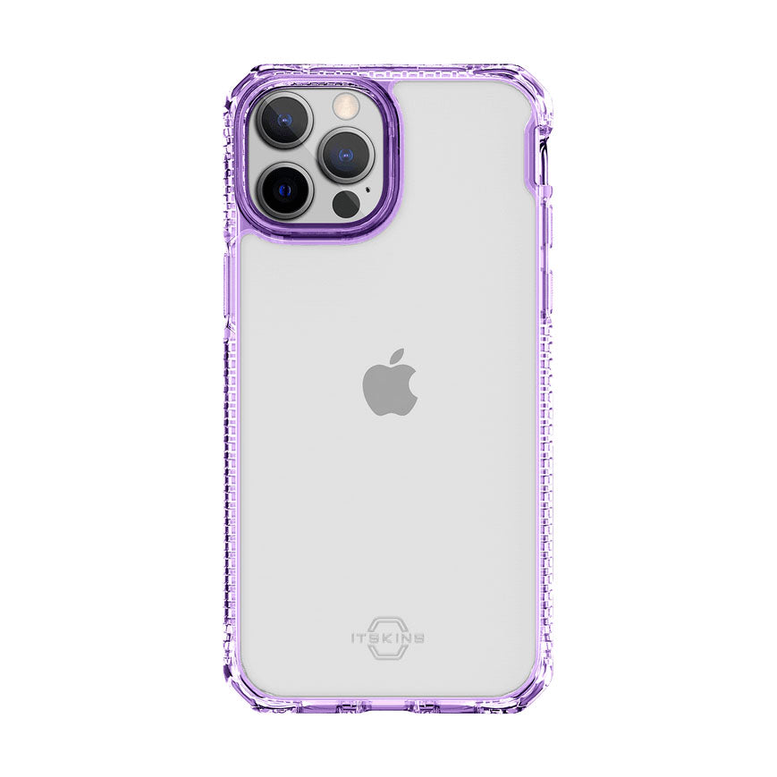 ITSKINS - iPhone 13 Pro Max / 12 Pro Max - Carcasa HYBRID CLEAR - Light Purple and Transparent