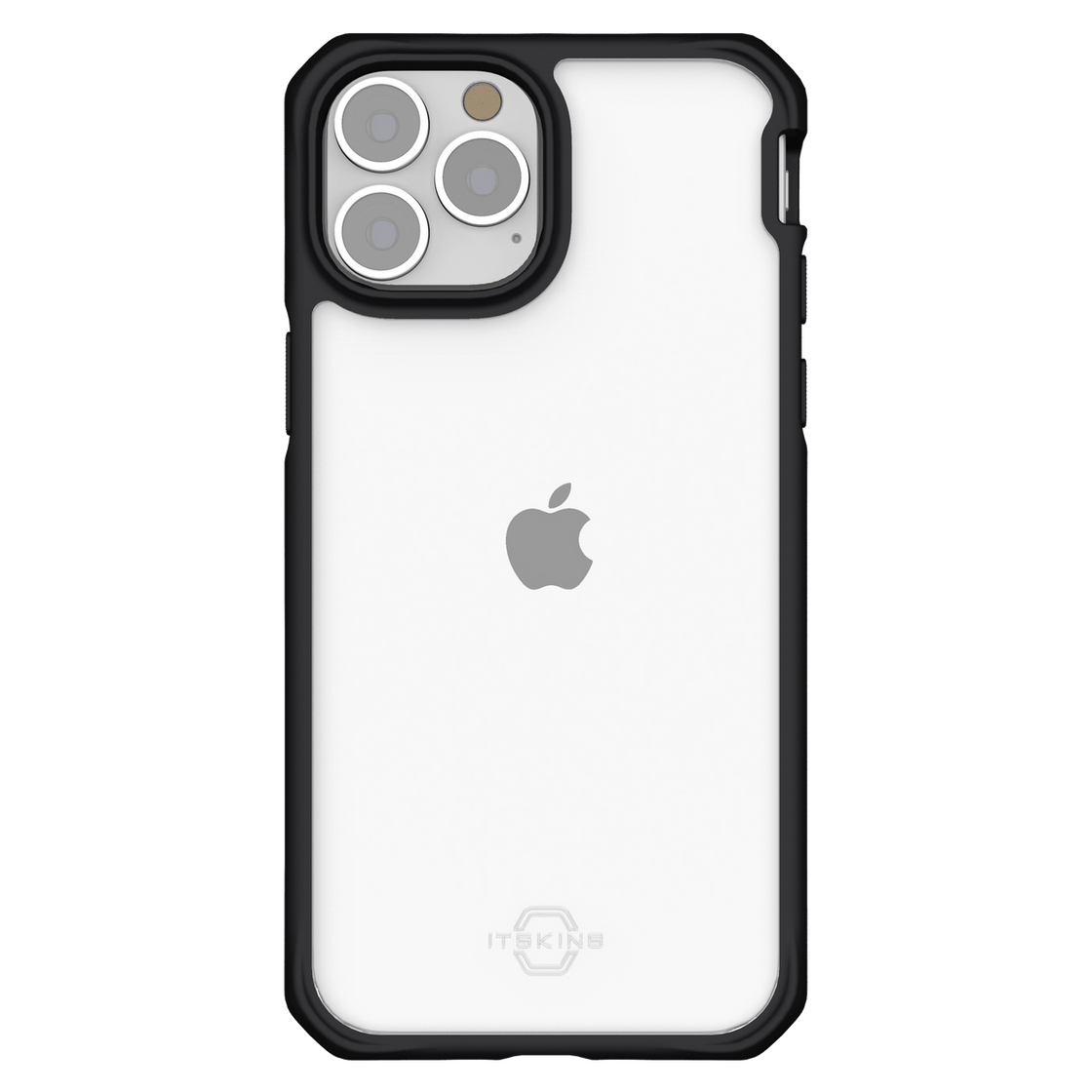 ITSKINS - iPhone 13 Pro Max / 12 Pro Max - Carcasa HYBRID SOLID - Plain black and Transparent