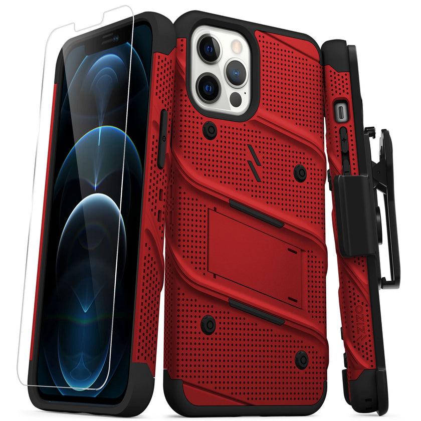 Zizo - iPhone 12 Pro Max - Carcasa Bolt - Red/Black