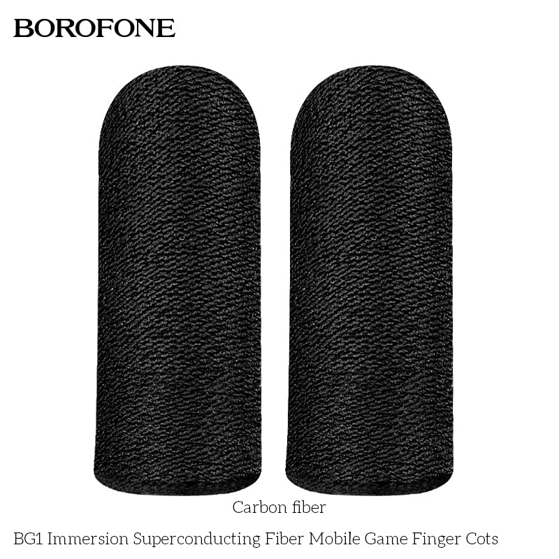 Borofone - BG1 Superconducting fiber mobile game finger cots(carbon fiber) - negro