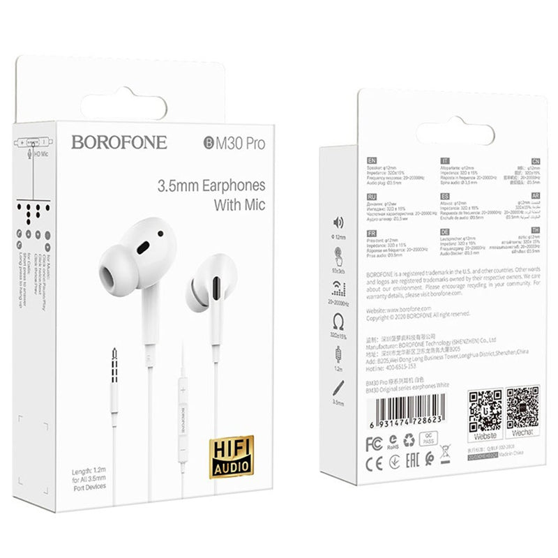 Borofone - BM30 Pro Original series earphones - blanco