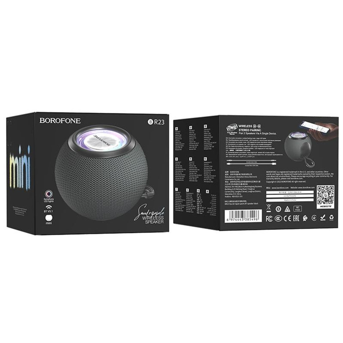 Borofone - BR23 Sound ripple sports BT speaker - negro