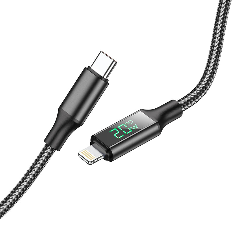 Borofone - BU32 Exclusive display PD charging data cable for iP - negro