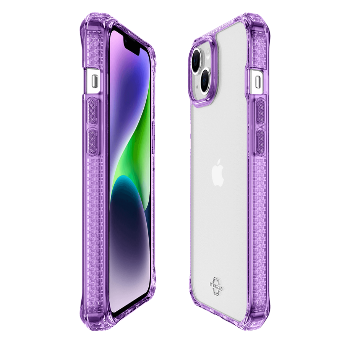 ITSKINS - iPhone 14 / 13 ( 6.1") - Carcasa HYBRID R // CLEAR - Light Purple and Transparent