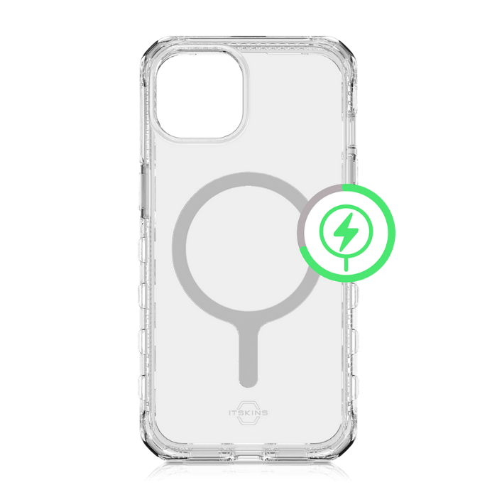 ITSKINS - Carcasa SUPREME R // CLEAR Compatible con MagSafe para iPhone 14 Plus - Transparent White Print