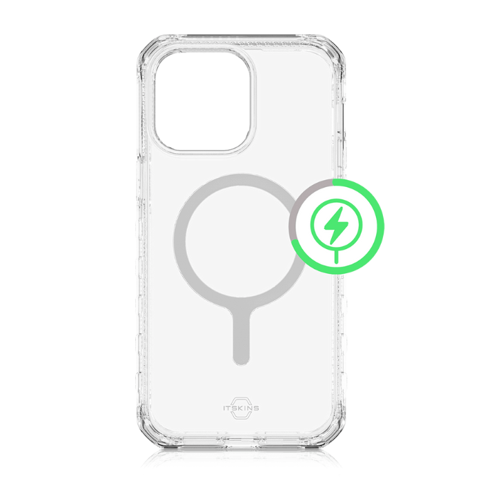 ITSKINS - Carcasa SUPREME R // CLEAR Compatible con MagSafe para iPhone 14 Pro - Transparent White Print