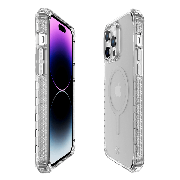 ITSKINS - Carcasa SUPREME R // CLEAR Compatible con MagSafe para iPhone 14 Pro Max - Transparent White Print