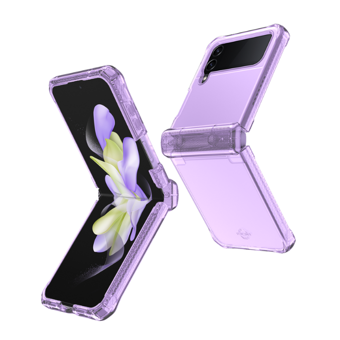 ITSKINS - Carcasa SUPREME R CLEAR // HINGE para Galaxy Z Flip 4 - Transparente Purple