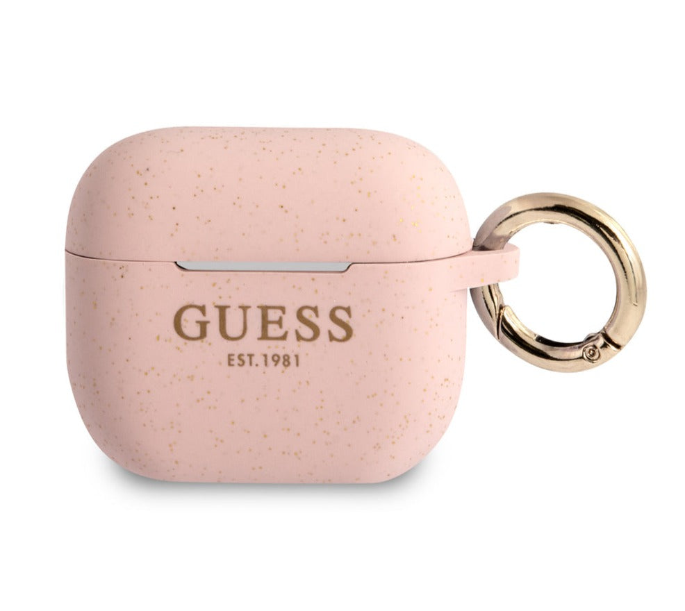 Guess - Airpods 3 - Carcasa SILICONE EST. GLITTER PINK