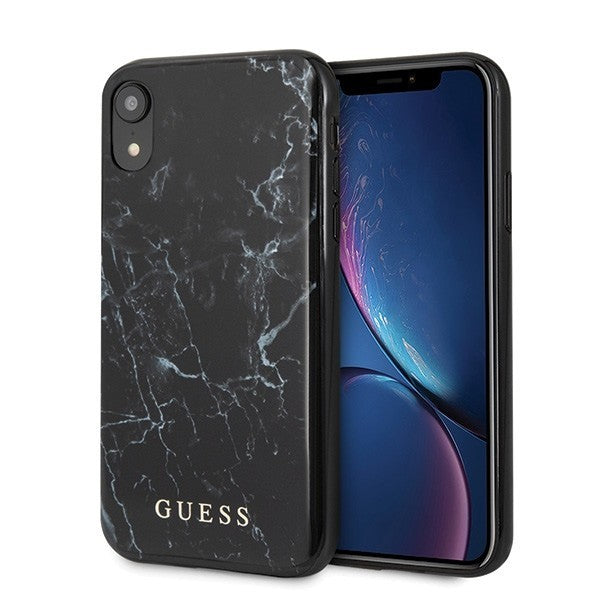 Guess - iPhone XR - Carcasa Marble Desing Case - Black