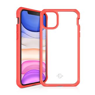 ITSKINS - iPhone 11 / XR - Carcasa HYBRID SOLID - Plain coral and Transparent