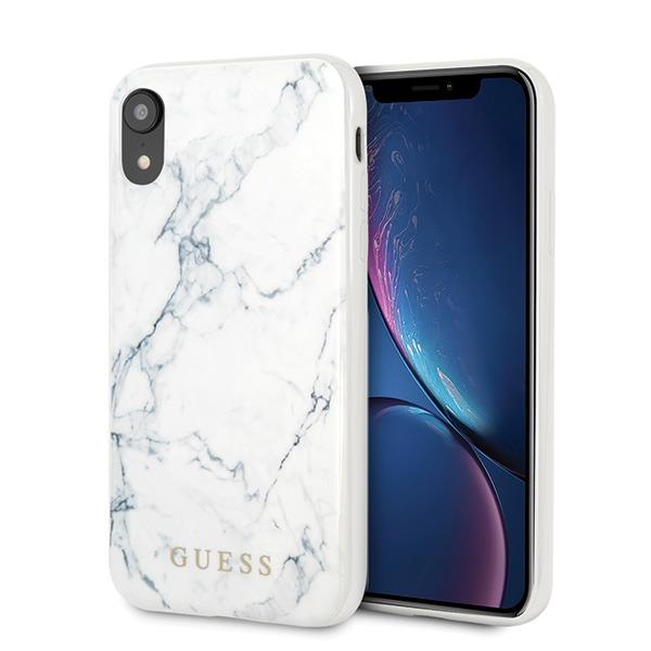 Guess - iPhone XR - Carcasa Marble Desing Case - White