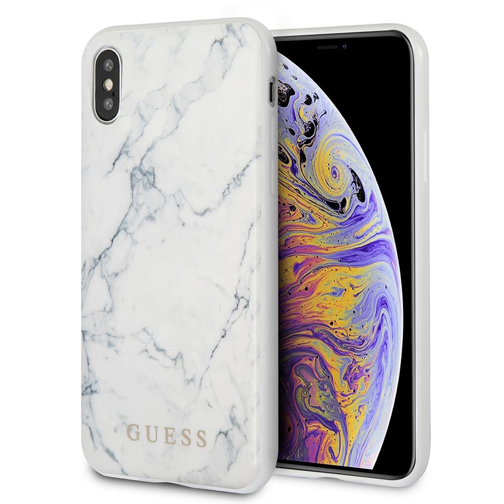 Guess - iPhone XS Max - Carcasa Marble Desing Case - White