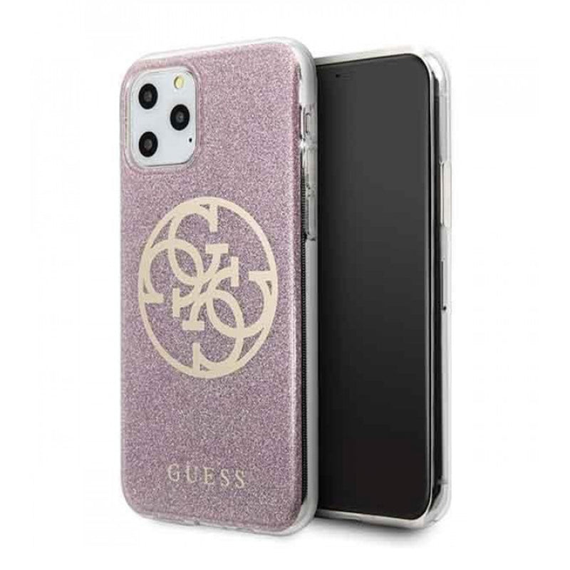 Guess - iPhone 11 Pro - Carcasa Glitter Circle 4G - Pink