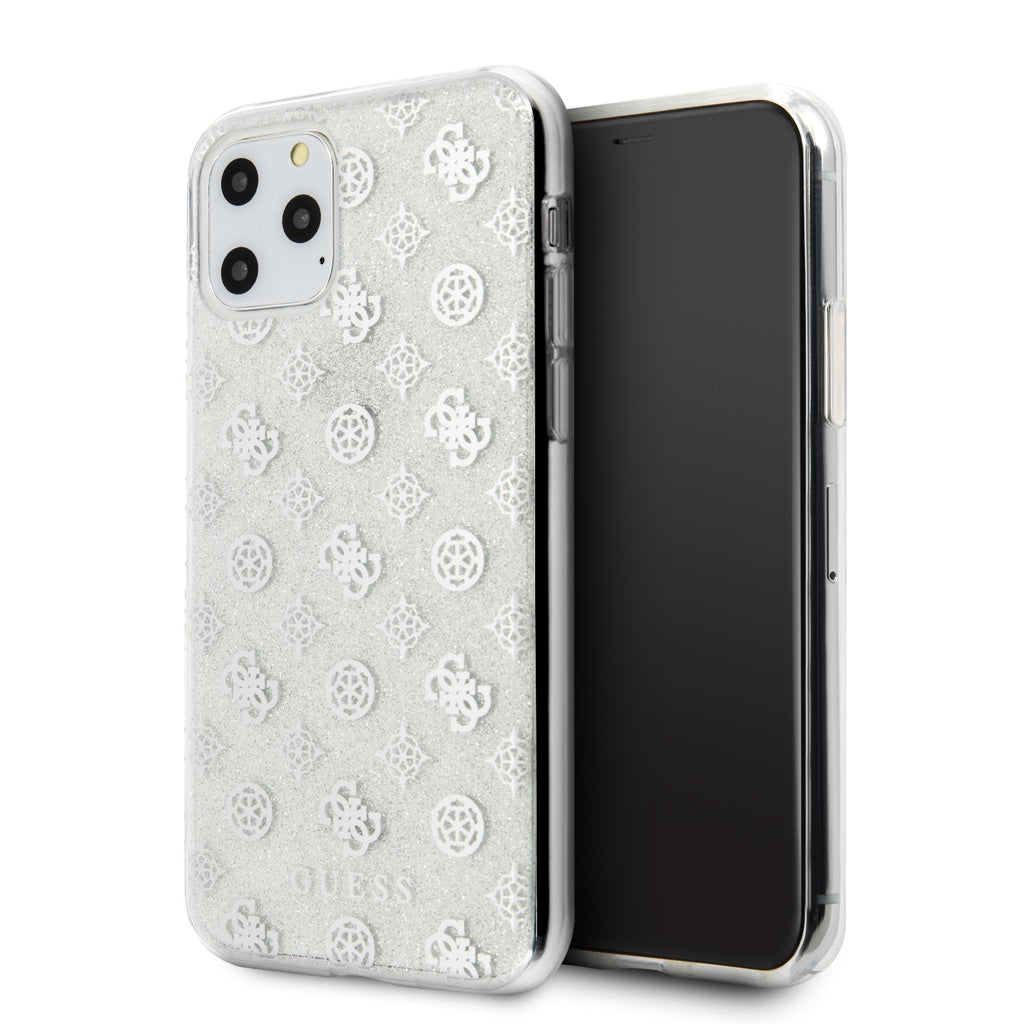 Guess - iPhone 11 Pro - Carcasa Glitter 4G Peony - Silver