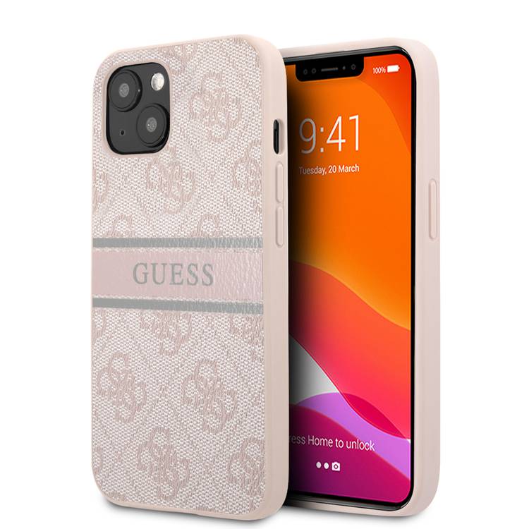 Guess - iPhone 13 - Carcasa PU 4G Striple - Pink