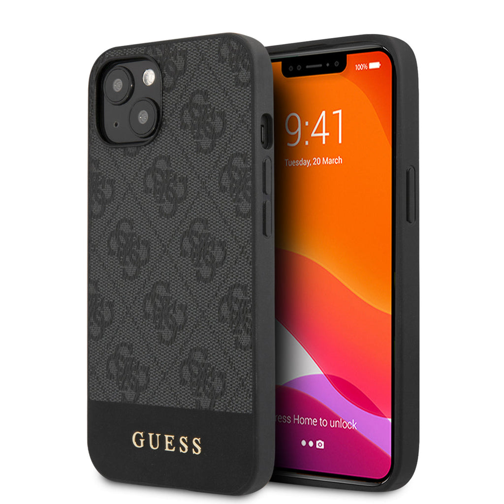 Guess - iPhone 13 Pro Max - Carcasa HC PU 4G STRIPE GREY