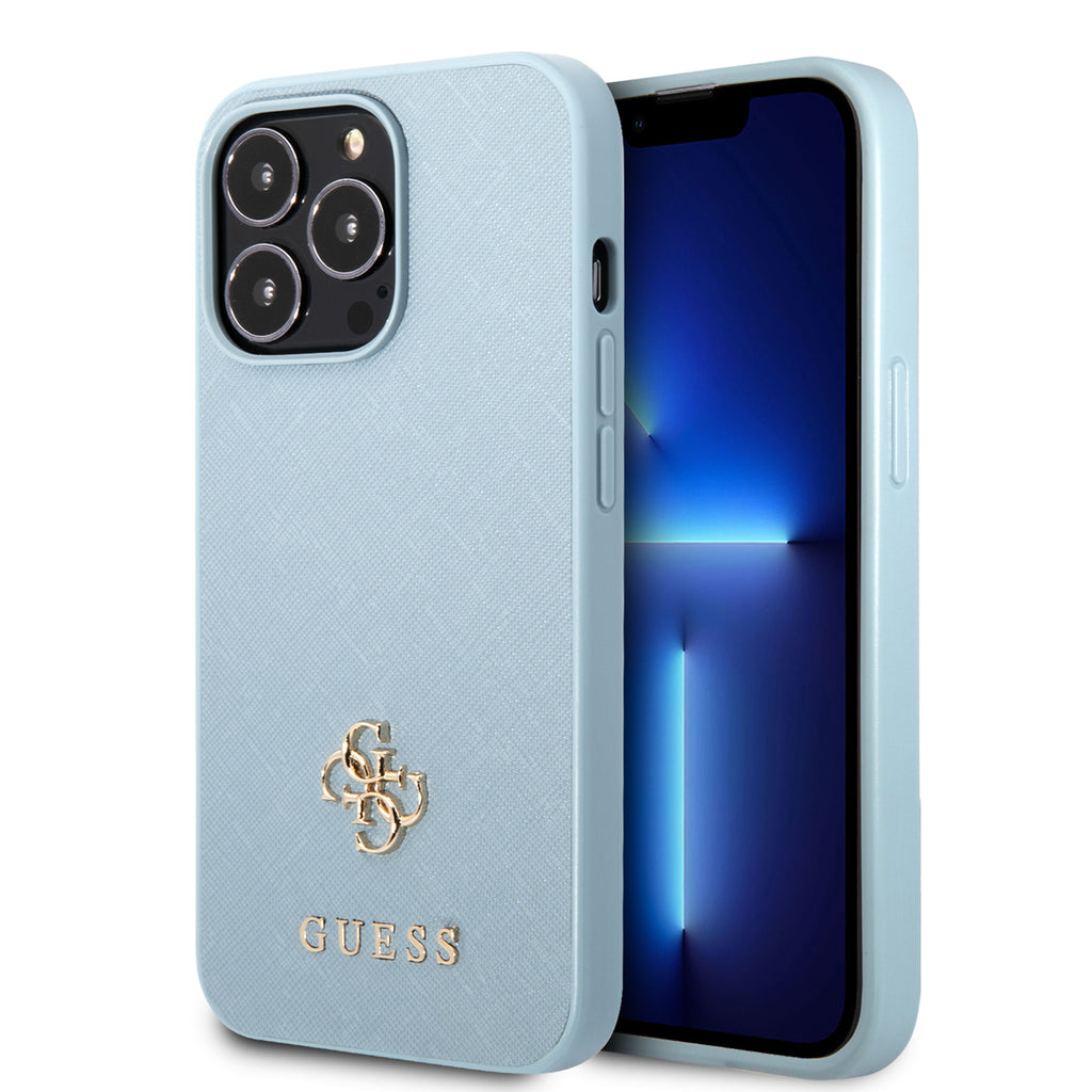 Guess - iPhone 13 Pro Max - Carcasa Saffiano Small 4G - Blue