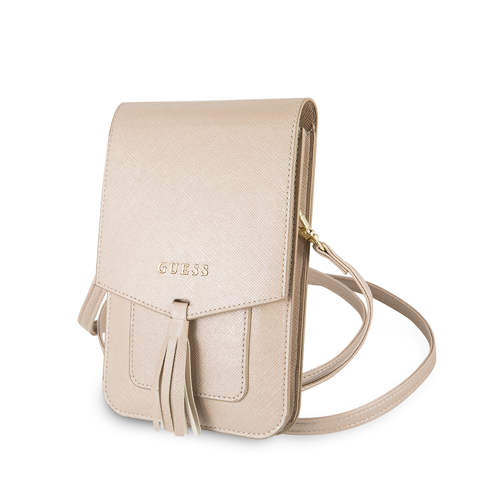 Guess - Bolso Saffiano Loog Wallter Bag - Tassel Beige