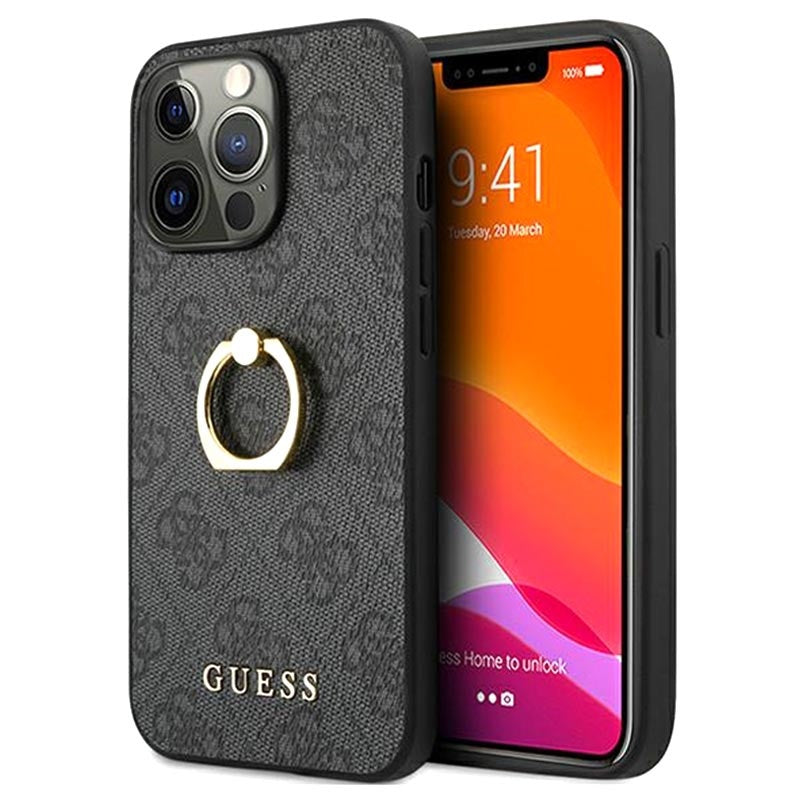 Guess - iPhone 13 Pro Max - Carcasa HC PU 4G RING GREY