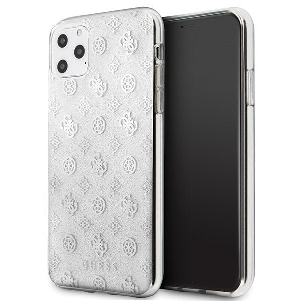 Guess - iPhone 11 Pro Max - Carcasa Glitter 4G Peony - Silver