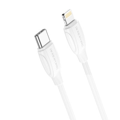 Borofone - BX19 Double-speed PD charging data cable for iP(L=2M) - blanco