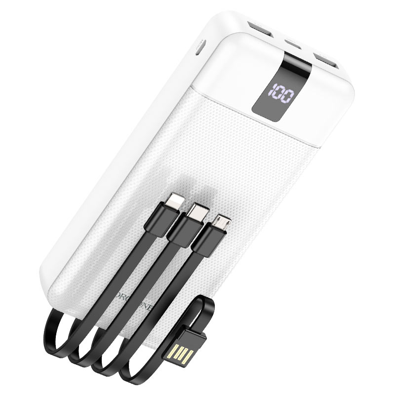 Borofone - BJ20 Mobile power bank with digital display and cable(10000mAh) - Blanco